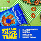 CRISP POWER Protein Pretzels, Sea Salt, 28G Protein, High Protein Snack, High Fiber, Low Carb Crunchy Pretzel Snacks, No Added Sugar, 1.75 oz Bags, 24 Pack, Vegan, Keto