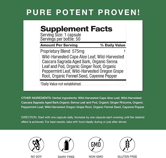 Simply Herbs Easy Go Bowel Mover - Adult Cleansing Supplement for Colon Health Support - Bowel Movement Aid - Stool Softener - Daily-Use Laxative - Plant-Based Ingredients - Vegan - 50 Count