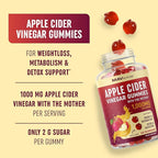 Organic Apple Cider Vinegar Gummies for Digestion, Detox & Healthy Immune Function Support | 1000MG ACV Per Serving | With The Mother, Vitamin B6, B12 & Folate | Vegan, Gluten-Free | 60 Gummies