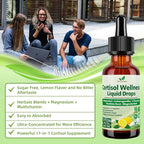 Cortisol Supplement Liquid Drops, 17-in-1 Cortisol Detox w. Magnesium Glycinate 400mg Ashwagandha, L-Theanine, Phosphatidylserine, Hormone Balanced for Women, Mood Focus, Sleep Support