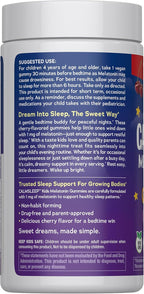 Natural Vitality Kids Calm Sleep Melatonin 1mg Gummies | Nighttime Cherry Flavor | 100% Drug Free | Non-GMO, Vegan & Gluten Free Supplement | 90 Count