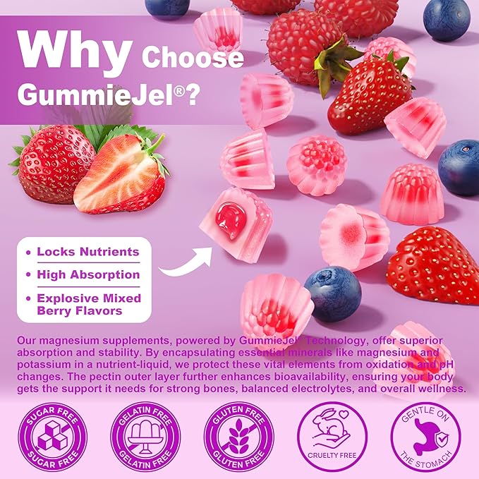 Magnesium Gummies 400mg | 5-in-1 Magnesium Complex for Women & Men: Mag Glycinate, Citrate, Malate, Chloride & Taurate | w/Ashwagandha, D3 & Zinc for Relaxtion, Mood,Energy | Sugar-Free, Vegan, 60Cts