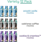 OWYN Only What You Need Protein Shake Variety Pack, Vanilla, Cold Brew Coffee, Cookies and Creamless Flavored Protein Shakes, 20g Protein, 4g Sugar, 3g Fiber, Dairy Free, Plant Based Protein, 12 CT