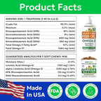 BARK&SPARK Omega 3 + Fish Oil for Dogs - Skin Allergy Chews, Itch Relief, Hot Spots Treatment - Fish Oil Liquid Supplement for Pets, EPA+DHA Fatty Acids, Skin & Coat Support - Bundle: 180 Ct + 16 Oz