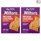Milton's Protein Crackers, Red Chili - 10g of Plant-Based Protein Per Serving, Gluten Free, Non-GMO Project Verified, Vegetarian-Friendly, Zero Grams Added Sugar Per Serving, 4.25 Oz, Pack of 2