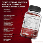 Atlantis Nutrition Testosterone Booster Gummies for Men - Enhances Strength & Stamina - Optimizes Performance & Male Enhancement - Tribulus, Goat Weed Extract, Maca Root Extract | 60 Gummies