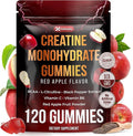 Premium 120 Creatine Gummies - Formulation with Creatine Monhydrate, Vitamin C & B6 - Vegan, Non-GMO, Sugar-Free, Red Apple Flavor