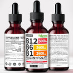 (4 Pack) Vitamin B12 and B6 Liquid Drops, B12 Sublingual Vitamin B Complex - B 12 Vitamin 5000mcg - B12 Methylcobalamin for Energy, Brain, and Heart Support with 27,200 mcg, Raspberry, 80 Servings