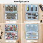 FYY Weekly Pill Organizer with Labels,8 Compartments Travel Daily Pill Case Airtight Moistureproof Large Pill Box to Hold Vitamins, Fish Oil, Supplements,Cotton Swab and Bandages-Blue