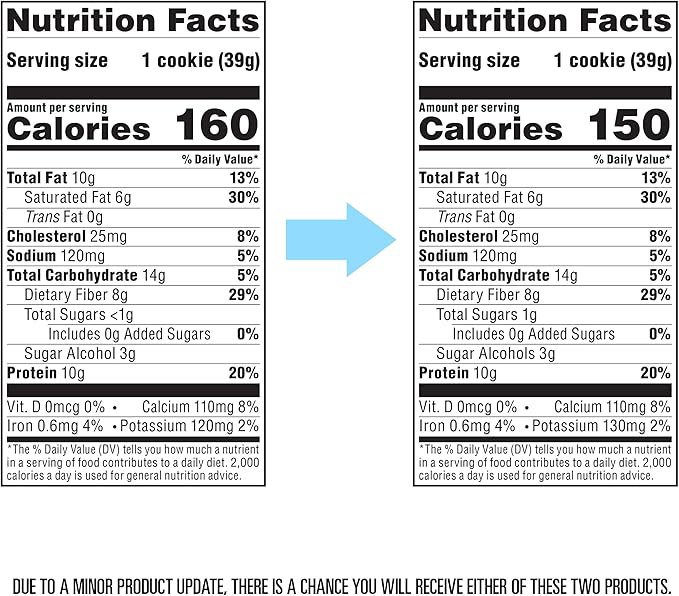 Atkins Double Chocolate Chip Protein Cookie, Protein Dessert, Rich in Fiber, 3g Net Carbs, 1g Sugar, Keto Friendly, 4 Count