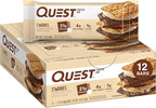 Quest Nutrition S'Mores Protein Bars, 21g Protein, 1g Sugar, 4g Net Carb, Gluten Free, Keto Friendly, 12 Count