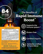Herb Pharm Organic Rapid Immune Boost: Fast-Absorbing Tincture for Adults, Echinacea Tincture with Goldenseal, Ginger Extract & Elderberry, Immune Support Supplement & Wellness Aid, 2 Oz