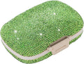 Cute Pill Organizer Small Bling Pill Case for Purse Medicine Vitamin Container Holder Daily Pill Box Container for Women Travel Medicine Kit(Green)