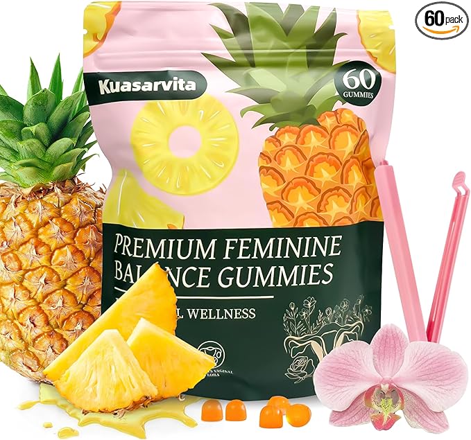 Peeshlita Women’s Vaginal Probiotics Gummies – pH Balance Support + Feminine Wellness & Comfort, Pineapple Flavor, Natural Probiotic Blend – 60 Gummies