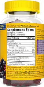 Nature Made Elderberry Gummies with Vitamin C and Zinc, Dietary Supplement for Immune Support, 100 Elderberry Gummies, 50-Day Supply