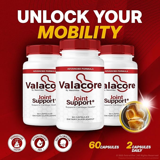 Valacore Capsules – Daily Mobility Formula with a Premium Natural Blend to Help Support Flexibility, Comfort & Smooth Movement | Easy-to-Swallow Pills for Everyday Activities (60 Capsules)