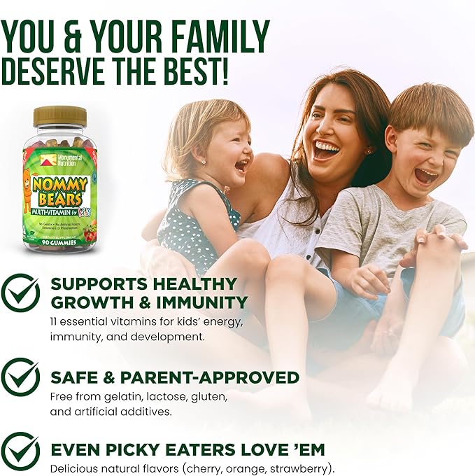 Kids Multivitamin Gummies – 11 Essential Kids Vitamins for Ages 2+, Gelatin-Free, Vegan, Halal, Gluten & Dairy Free, Natural Flavors, 45 Days Supply - 90 Count