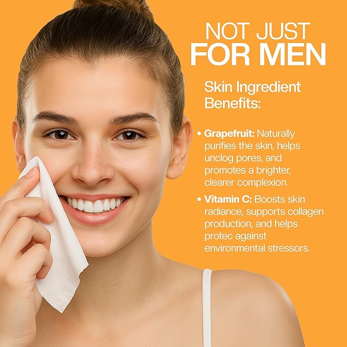 The Nobleman 4-Pack Face + Body Aloe Infused Cleansing Wipes: 4 Energizing Packs with Grapefruit Chamomile and Vitamin C (120 Ct.)