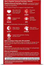 MegaRed Omega-3 Blend Total Body + Refresh 500mg Softgels, (65 Count in a Bottle), Easily Absorbed Krill Oil, to Support Your Heart, Joints, Brain & Eyes