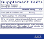 Pure Encapsulations Alpha Lipoic Acid 600 mg - ALA Supplement for Liver Support, Antioxidants, Nerve Health, Cardiovascular Health & Carbohydrate Support - Premium Alpha Lipoic Acid - 120 Capsules