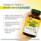 MegaFood Baby & Me 2 Prenatal Vitamins for Women, DHA & Choline Supplements, Liquid DHA and Choline for Baby's Brain and Eye Development During Pregnancy, Vegan, 60 Capsules (30 Servings)
