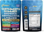 Corti-Smooth Cortisol Support Gummies with Magnesium, L-Theanine, Ashwagandha, Phosphatidylserine, Bacopa Monnieri, Lions Mane, Ginkgo Biloba, Valerian Root (Mixed Berry Flavor - 2 Pack)