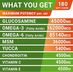 Glucosamine Treats for Dogs - Joint Supplement w/Omega-3 Fish Oil - Chondroitin, MSM - Advanced Mobility Chews - Joint Pain Relief - Hip & Joint Care - Hickory Bacon Flavor - 180 Ct - Made in USA