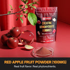 Premium 120 Creatine Gummies - Formulation with Creatine Monhydrate, Vitamin C & B6 - Vegan, Non-GMO, Sugar-Free, Red Apple Flavor