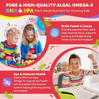 Vitamin D3 K2 + Calcium Liquid-filled Gummies for Kids & Teens, 1000IU / 2000IU D3 with Magnesium, Algal Omega 3, Kids Vitamins for Bones & Teeth, Calcium Absorption, Brain, Immune, Sugar-Free, 60Cts