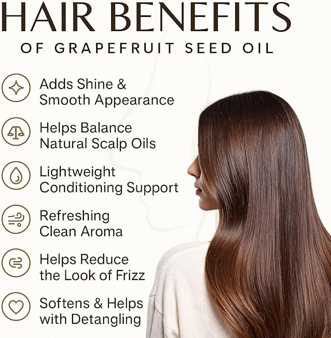 Pure Carrier and Essential Oils for Skin Care, Hair, Body Moisturizer for Face-Anti Aging Skin Care (Grapefruit Seed Oil Organic, 4oz)