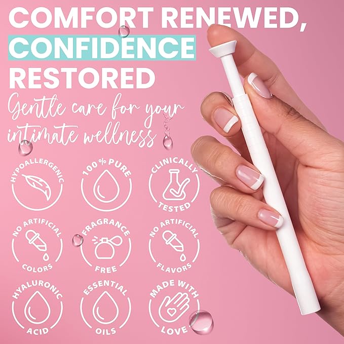 Hydro GYN Vaginal Moisturizer | Long Lasting for Vaginal Dryness & Irritation | Hyaluronic Acid & Vitamin E | Feminine Care Hormone Free | Pre and Post Menopausal | 12 Vaginal Suppositories