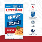 Bumble Bee Snack On The Run Chipotle Tuna Salad with Crackers Kit - Ready to Eat Protein Snack Pack - 8g Protein per Box - Wild Caught MSC Certified Tuna (Pack of 4)