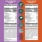 Simply Protein - Crispy Bars Variety Pack, Peanut Butter + Dark Chocolate Almond - Plant Based Protein Bars - 13g Protein, 2g Sugar, 7g Fiber - Vegan, Gluten Free, Non GMO - 16 Bars, 2 Boxes