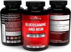 Divine Bounty Glucosamine Sulfate Supplement (2000mg per Serving) with MSM - 240 Small Vegetarian Capsules - No Shellfish or Harmful Additives
