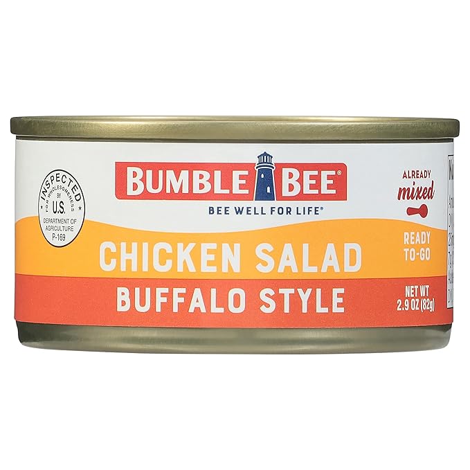 Bumble Bee Snack On The Run Buffalo Chicken Salad with Crackers Kit, 3.5 oz - Ready to Eat, Spoon Included - Shelf Stable & Convenient Protein Snack (Pack of 4)