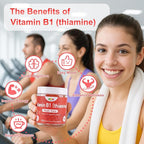 Vitamin B1 Gummies 300mg for Adults & Kids,Chewable Thiamine B1 Supplement with 150mg Magnesium,Nervous System Healthy Energy,Natural Peach Flavor,Non GMO,Vegan 60 Count Sugar-Free 1-Month Supply