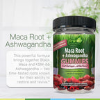 Irwin Naturals Gummies Maca Root + Ashwagandha, Adaptogenic Stress, Energy & Vitality Support, Vegan, 42 Gummies