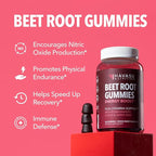 Beet Root Gummies with COQ10 & Pomegranate - Nitric Oxide Supplement for Men and Women - Beetroot for Endurance, Performance, Recovery - Vegan, Non-GMO, Gluten Free - Mixed Berry Flavor, 30 Count