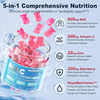 Nextdia NAC Gummies for Kids & Adults, Chewable N-Acetyl Cysteine Supplement 600mg 1000mg w/Vitamin C, Zinc, Elderberry for Antioxidants & Immune Support, Lung & Liver Health, Sugar Free, 120 Ct