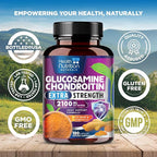 Glucosamine Chondroitin MSM Complex - 3X Strength Joint Support Supplement with Glucosamine Sulfate, Turmeric, Boswellia - For Cartilage, Mobility & Flexibility - Bottled in USA, 180 Capsules