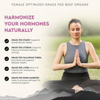 Beef Organ Supplement for Women – Supports Hormone Balance, Energy & Wellness – Grass Fed, Pasture Raised Superfood – Liver, Heart, Kidney, Bone Marrow – Collagen, CoQ10, B12 – Female Support Blend
