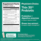 Physician's CHOICE Probiotics for Weight Management & Bloating - 6 Probiotic Strains - Prebiotics - Key ingredient Cayenne - Supports Gut Health - Weight Management for Women & Men - Green Tea - 60 CT