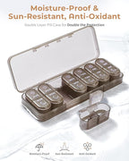 Pillex Weekly Pill Organizer 2 Times a Day, 7-Day AM PM Pill Box, Travel Pill Case, Medicine Pill Organizer for Fish Oils, Vitamins & Supplements