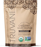 Truvani Organic Whey Protein Powder | Chocolate Peanut Butter | 20g Grass Fed Whey Protein | 20 Servings | USDA Organic & Non-GMO | Gluten Free | No Gums, No Soy, No Stevia, No Added Sugars
