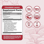 Troomy Daily 14 Mushroom Blend Gummies - Great Tasting Natural Mango Strawberry Flavor, Gelatin-Free, Gluten-Free, Vegetarian - 60 Count