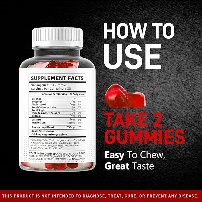 Vital Grow XL Male Gummies - Men's Performance Gummies 1050MG Vital GrowXL Blend, Vital Growth Gummy Advanced Formula, 60 Gummies for 1 Month