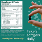 Iwi Life Joint Omega-3, 60 Softgels (30 Servings), Plant-Based Algae Omega-3 with Glucosamine, Mobility Support Dietary Supplement, Krill & Fish Oil Alternative, No Fishy Aftertaste