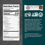 No Cow Vegan Protein Bars, Upgraded Chocolate Fudge Brownie | 20g Plant Based Protein, Gluten Free, Dairy Free, Soy Free, Keto Friendly, Low Sugar, High Fiber Snack Bars | Pack of 12