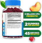 Lifeable Sugar Free Probiotics with Prebiotics Fiber – Great Tasting Natural Flavor Gummy Supplement – Keto Friendly Chewable – for Gut Health and Immune Support – for Adults, Man, Women – 90 Gummies