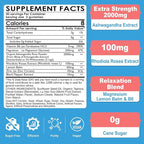 Ashwagandha Gummies, Magnesium Glycinate Gummies 2000mg for Adults, Vitamin B6, Zinc, Rhodiola Rosea, Lemon Balm, Relaxation Support, Natural Zzz, Brain, Muscle, Stamina, Energy, Sugar Free